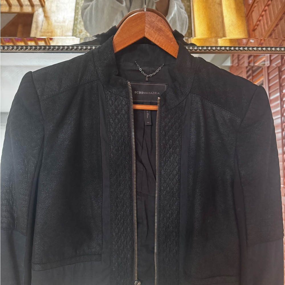 BCBGMaxAzria Elegant Black Textured Jacket
